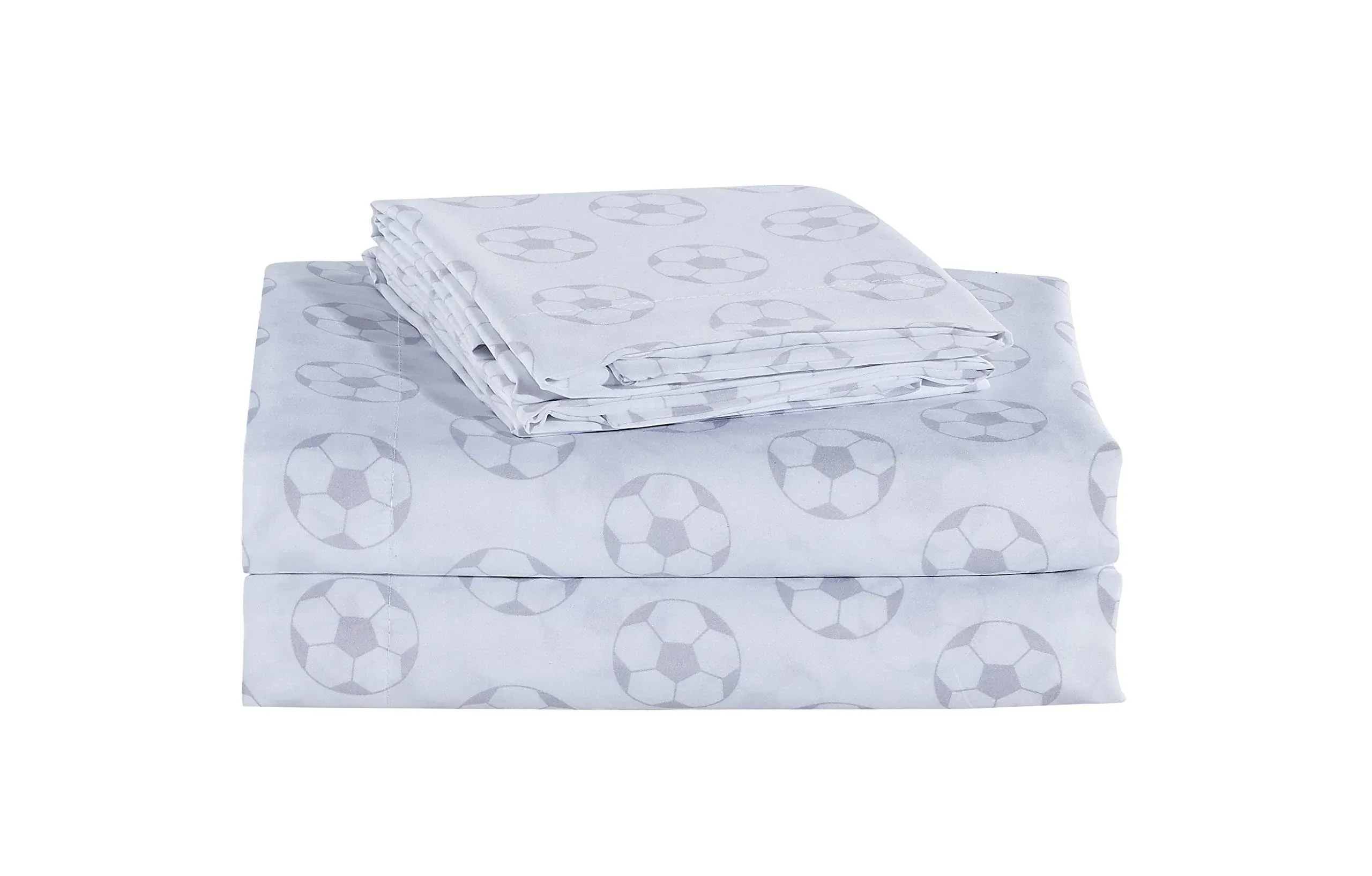 Chezmoi Collection 4-Piece Kids Sports Soccer Balls Microfiber Sheet Set, Full Size