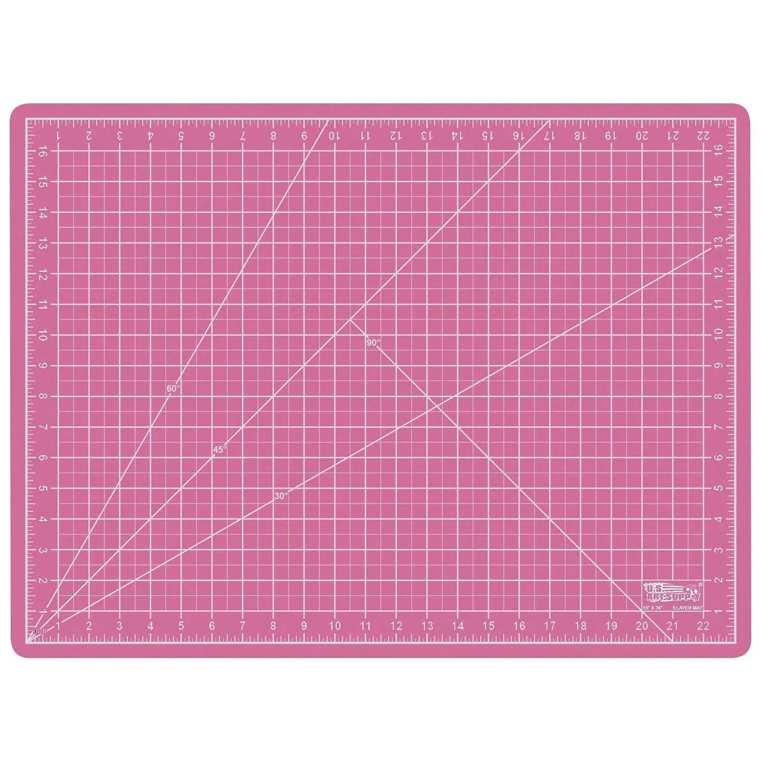 US Art Supply 24" x 36" PINK/BLUE Professional Self Healing 5-Ply Double Sided Durable Non-Slip Cutting Mat Great for Scrapbooking, Quilting, Sewing