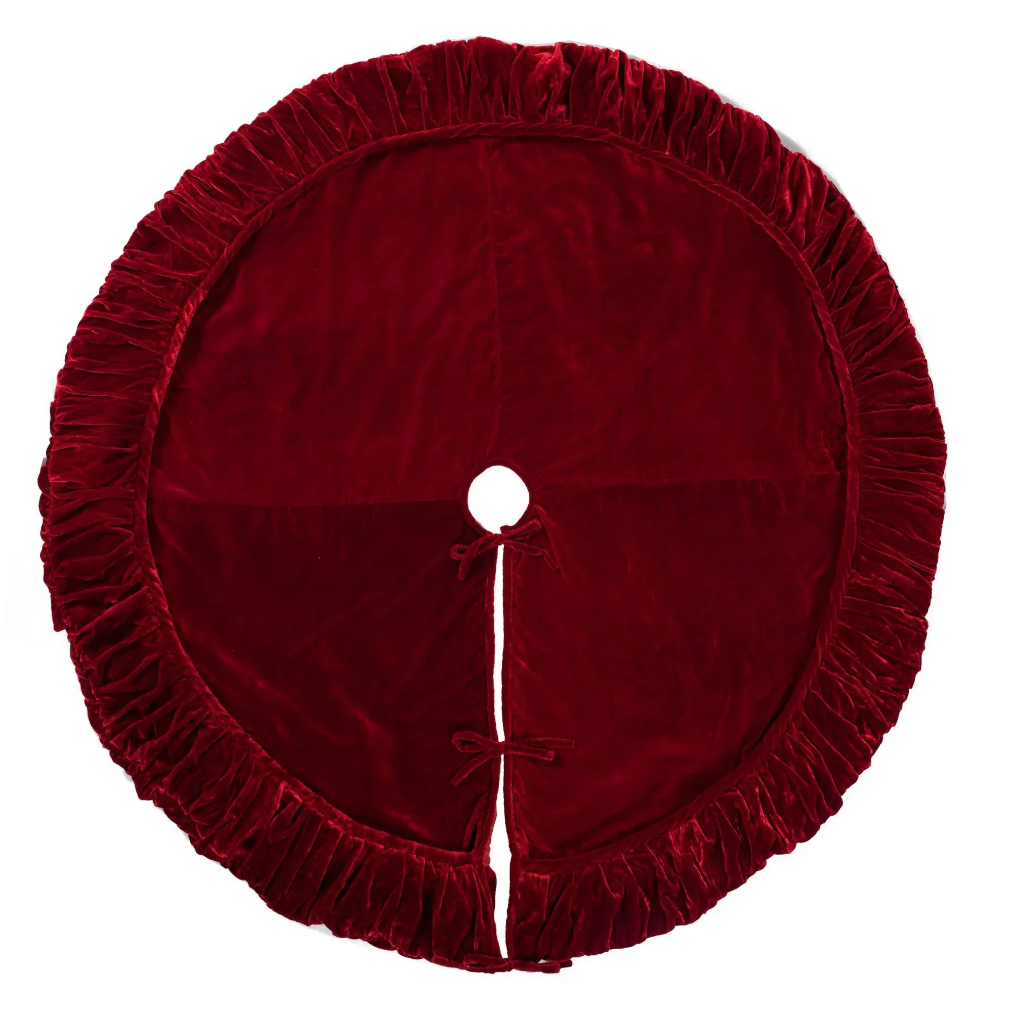 Vickerman Plush Red Velvet Christmas Tree Skirt