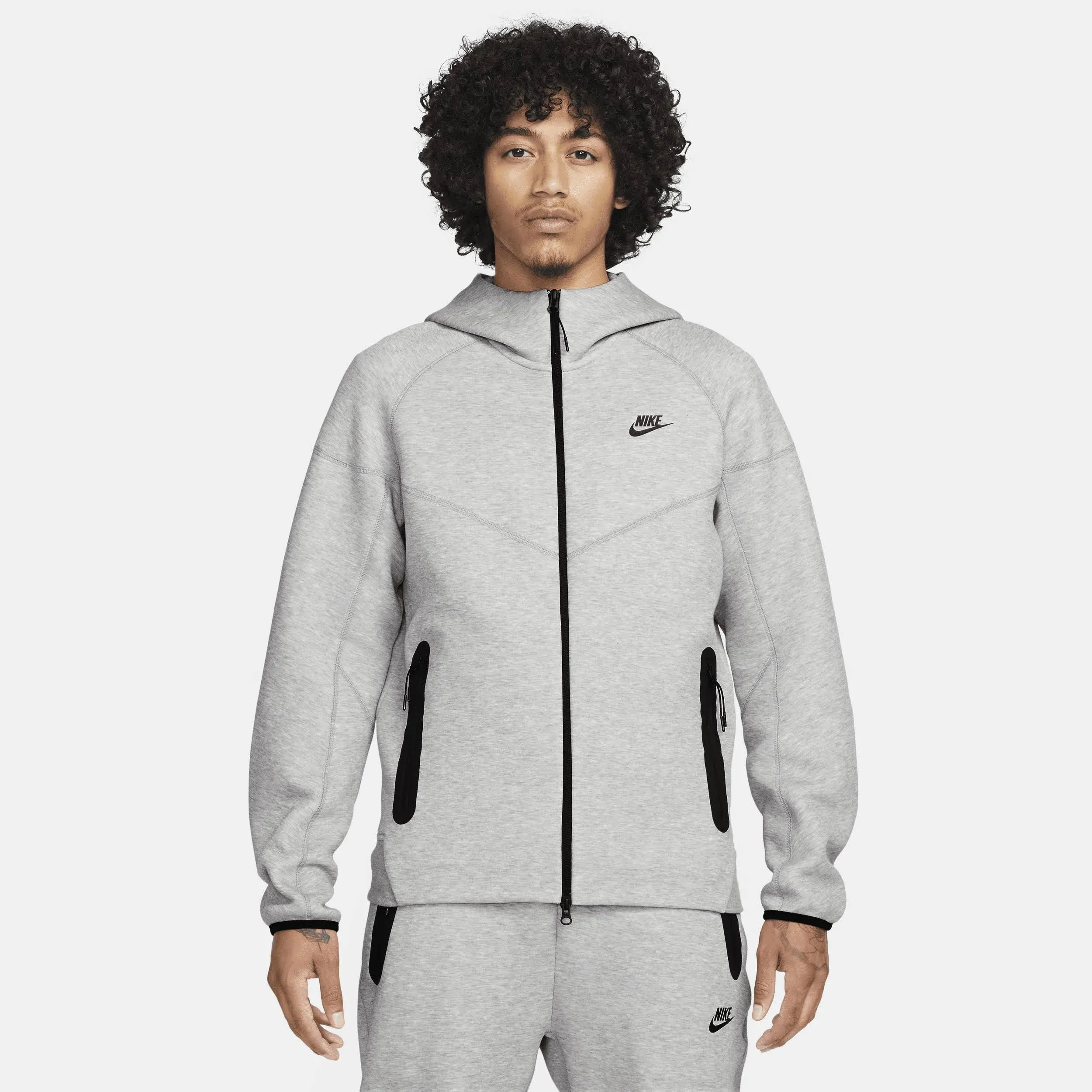 Nike Tech Fleece Full-Zip Windrunner Hoodie - Dark Grey Heather | Black / 3XL