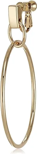 Vince Camuto Gold-Tone Clip On Dangle Hoop Earrings For Women