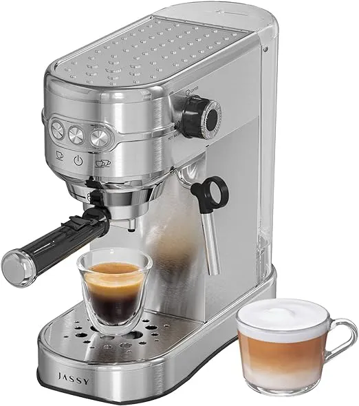 JASSY Espresso Coffee Maker 20 Bar Latte Machine with Milk Frother for Espresso/Cappuccino/Latte/Mocha for Home Brewing with 35 oz Removable Water Tank/1450W