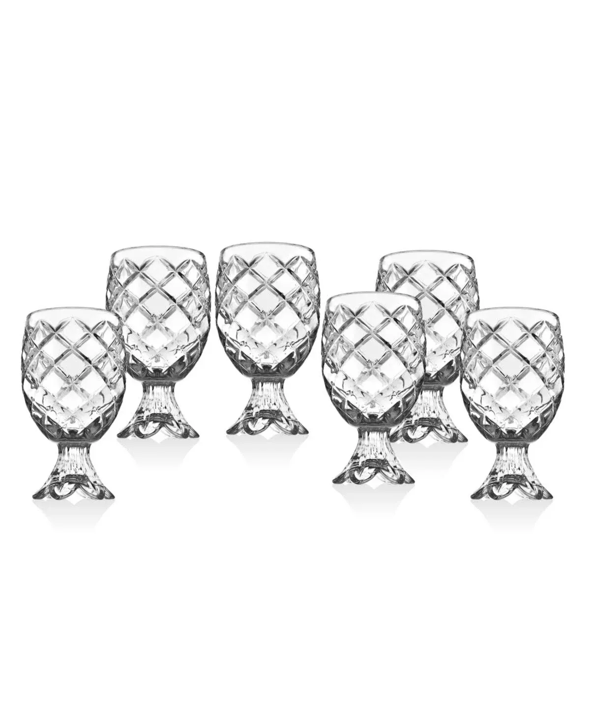 Pineapple Crystal Shot Glasses Beverege Drinkware Set of 6 New