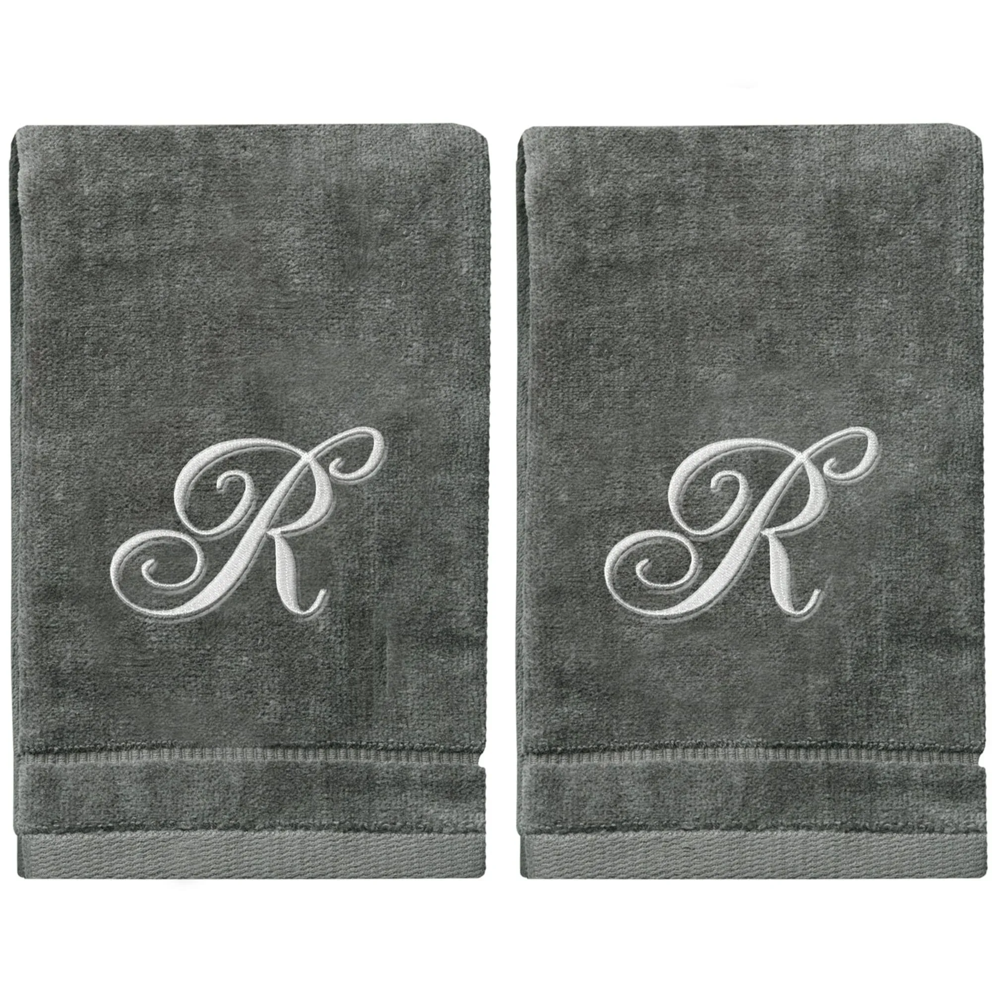 Monogrammed Towels Fingertip, Personalized Gift, 11 x 18 Inches R 