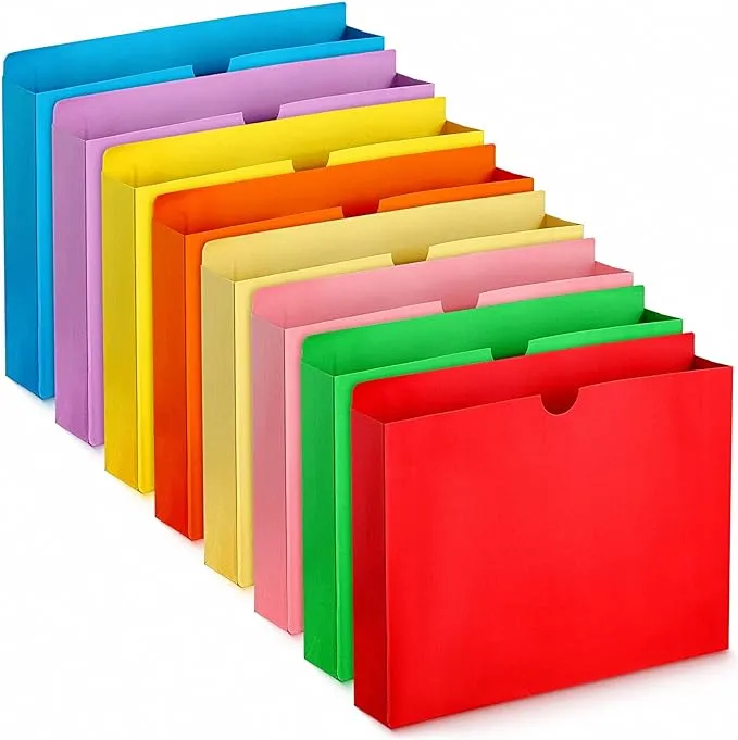 40 Pack File Folders 2 Inch Expanding Pocket Expandable File Folders Letter 