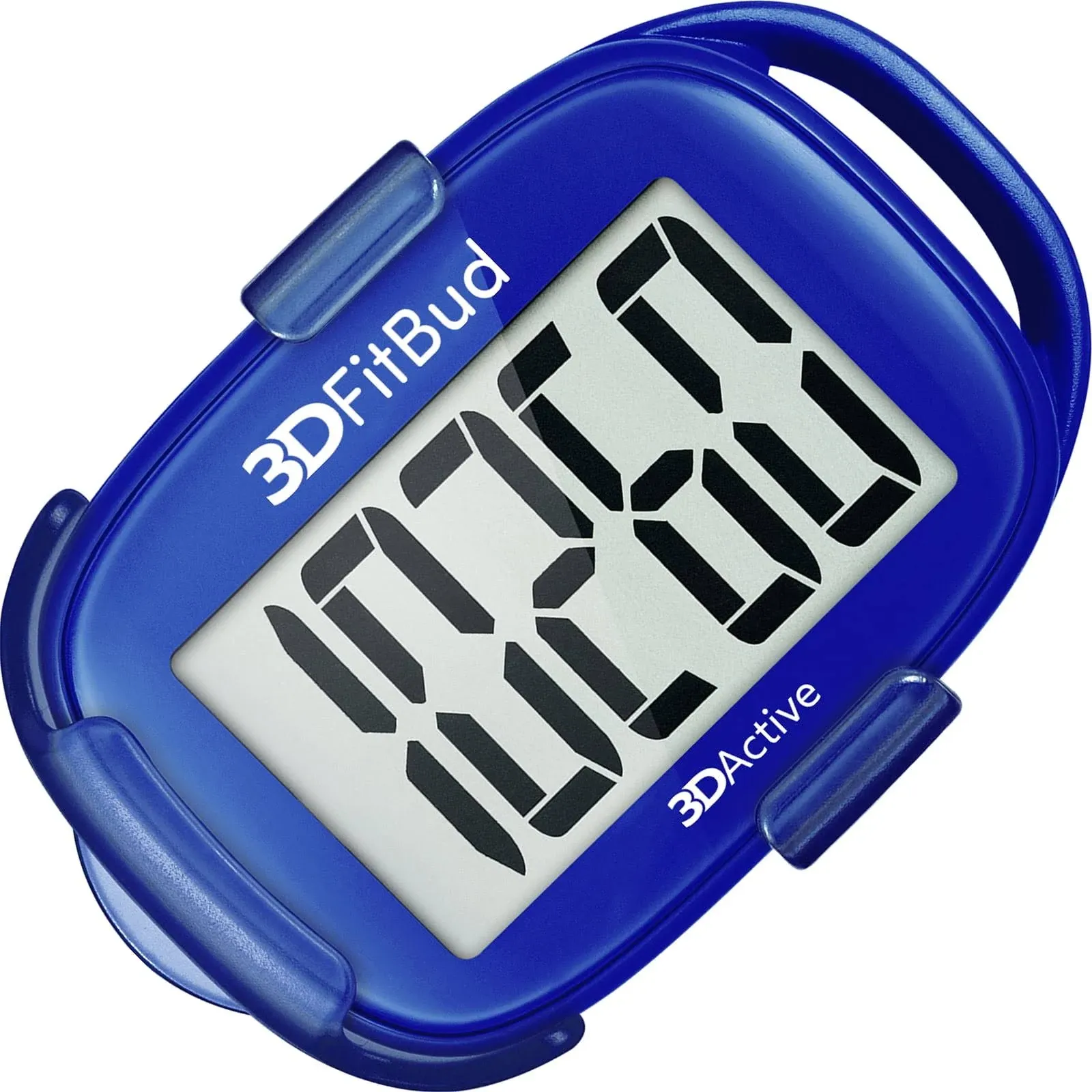 3DFitBud Simple Step Counter Walking Pedometer with Clip and Lanyard, A420S Blue