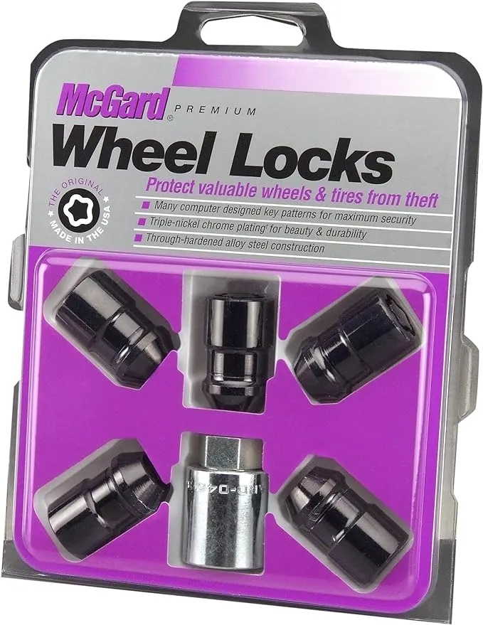 McGard 24526 Chrome Black Cone Seat Wheel Lock Set