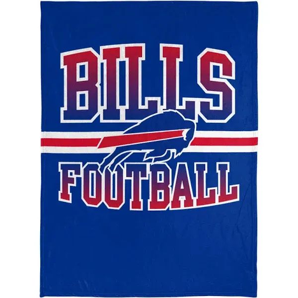 FOCO NFL Buffalo Bills Stripe Micro Raschel Plush Throw Blanket, 45 x 60