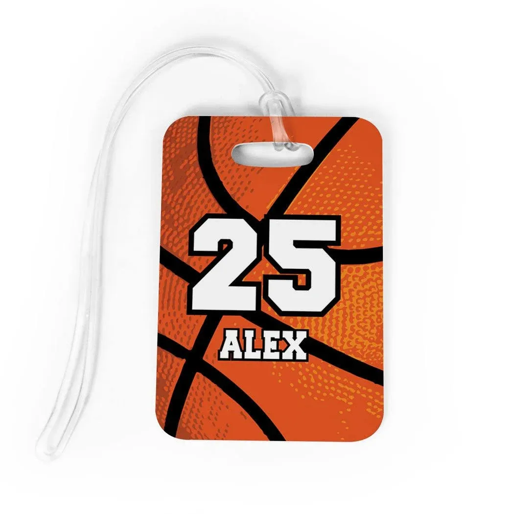 Basketball Luggage & Bag Tag | Personalized Name & Number | Standard Lines on ...