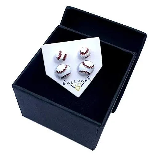 2pk Baseball Stud Earrings – 2 pairs by Ballpark Elite