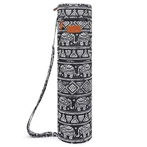 Elenture Yoga Mat Bag for Women & Men - Full-Zip Mat Carrier with Pockets ...