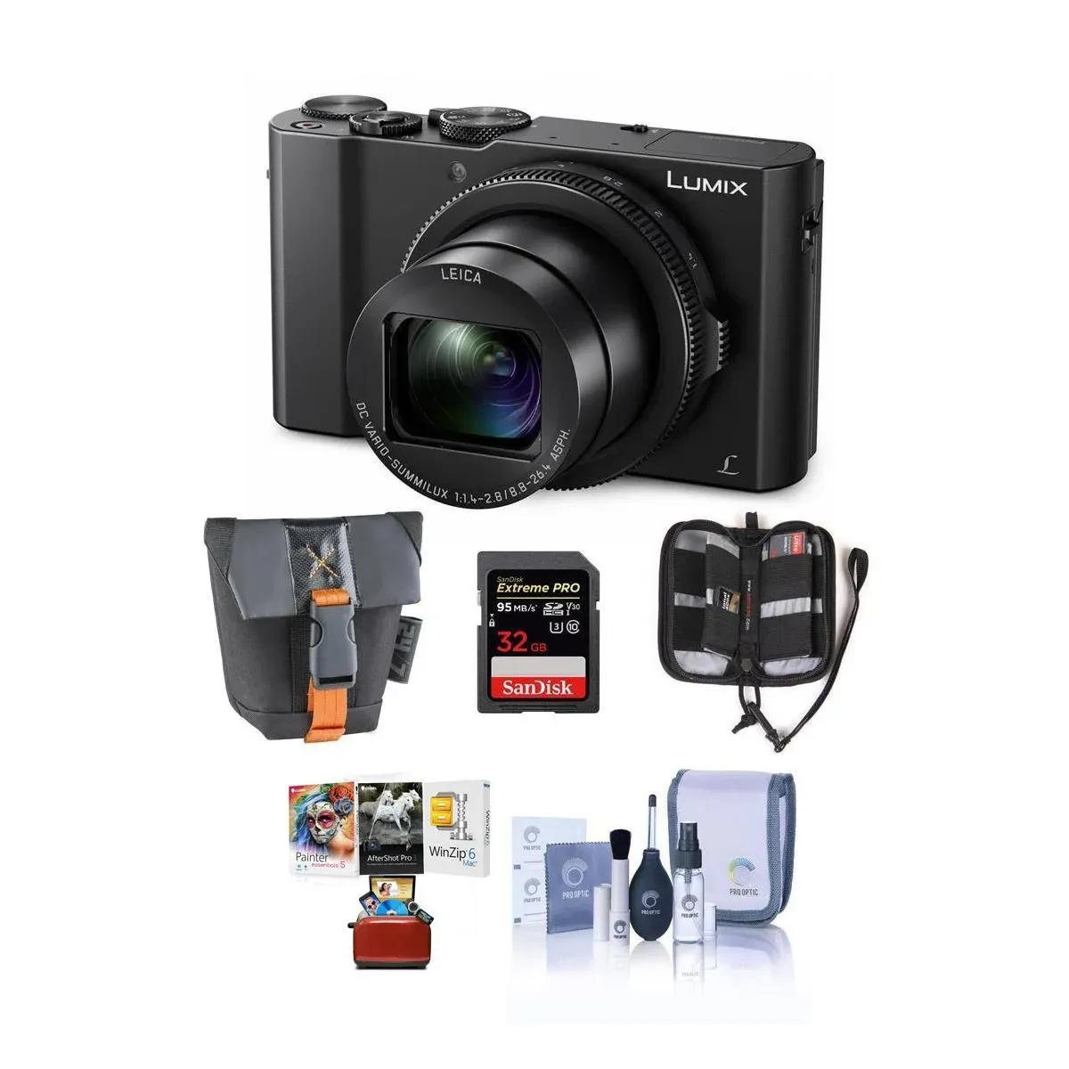 Panasonic Lumix DMC-LX10 Digital Camera, 20MP 1" Sensor - Bundle with 32GB SDHC