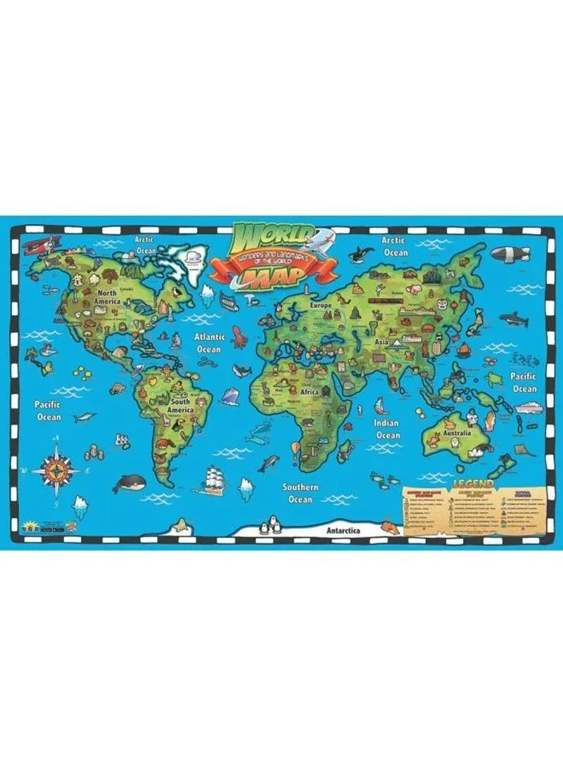 "Kid's World Map Interactive Wall Chart with Free App"