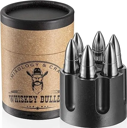 Stainless Steel Bullet Gift Set w/Revolver Freezer Base