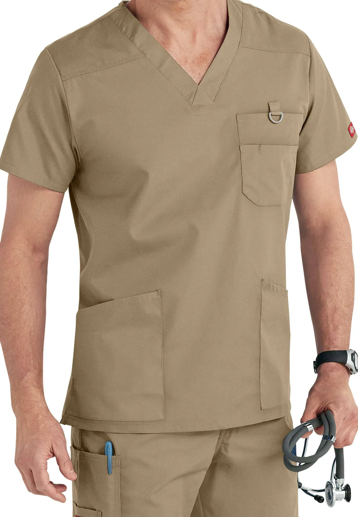 "Men's V-Neck Solid Scrub Top"