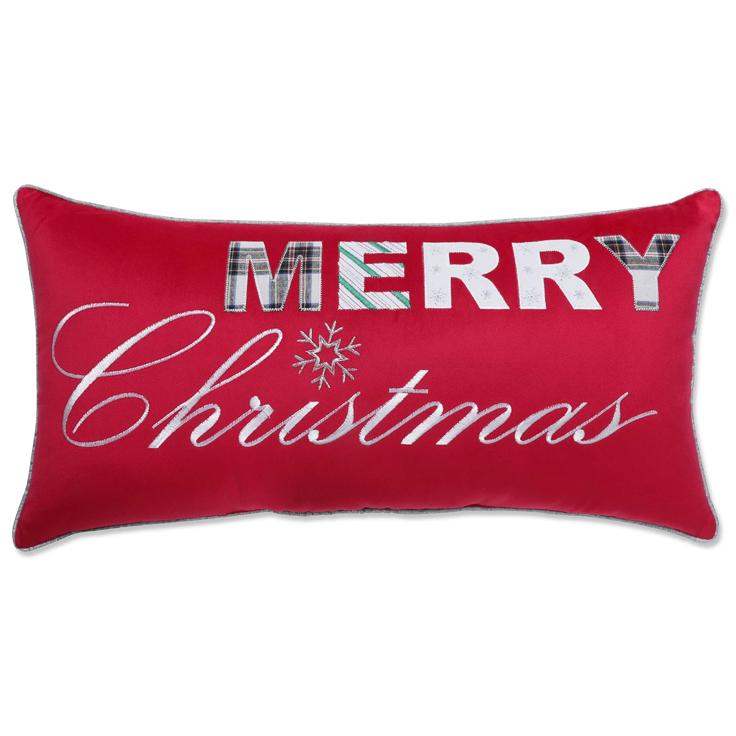 Indoor Merry Christmas Red Rectangular Throw Pillow, 23"x11.5" - Contemporary - Decorative Pillows - by Pillow Perfect Inc | Houzz