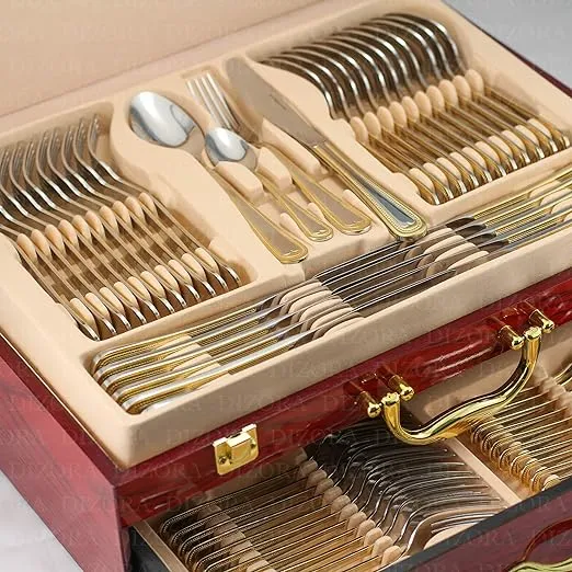 DIZORA 75-Piece Flatware Set for 12, Premium 18/10 Surgical Stainless Steel ...