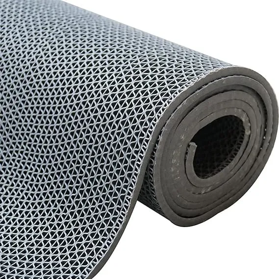 Non-Slip Drainage Floor Mat 3x10Ft Commercial PVC Mesh Hollow Mats Pool Bath Shower Wet Area Floor Mat 0.22'' Thick Versatile Heavy Duty Rugs for Kitchen Washroom Restaurant Bars Garage-Grey