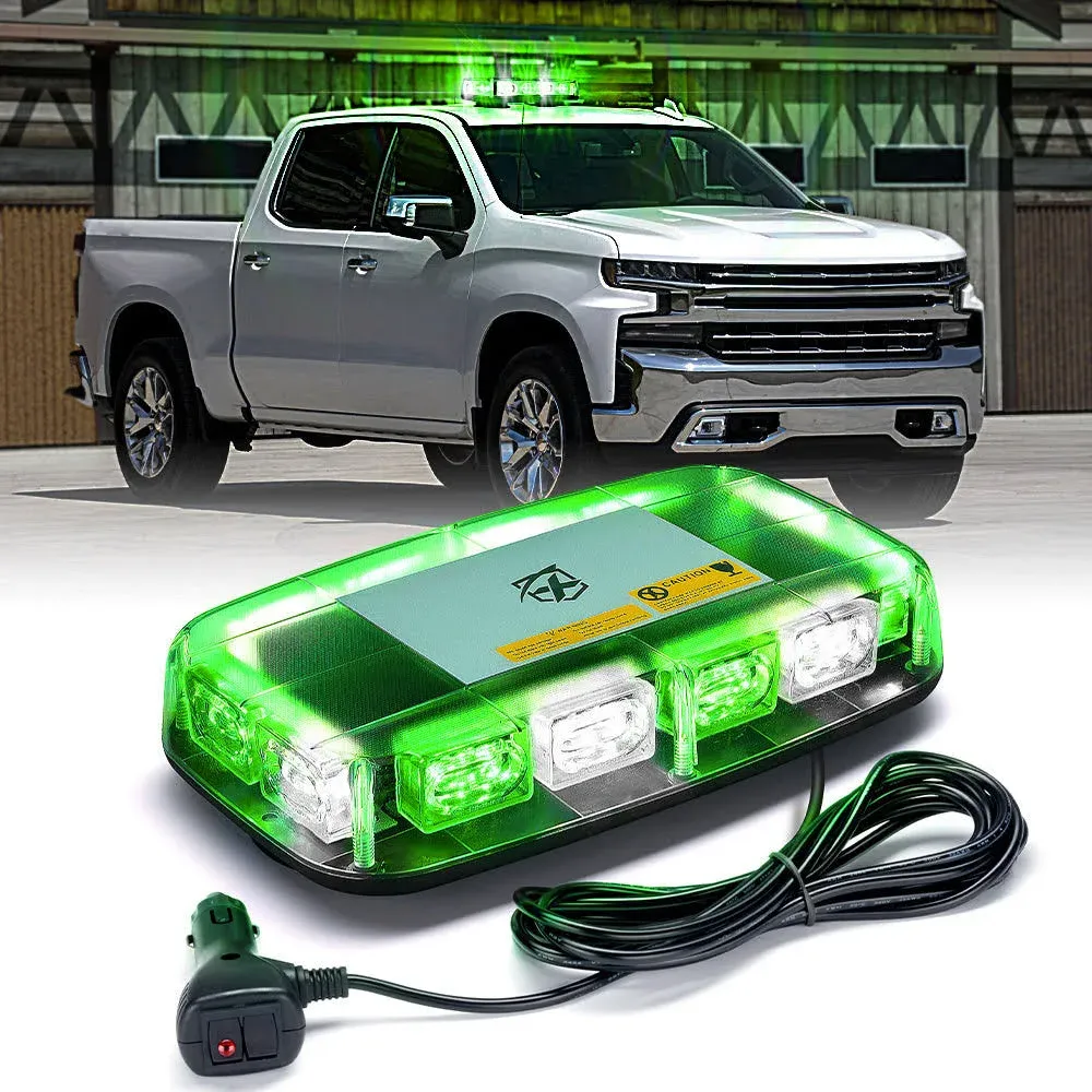 Xprite® SL-C107M-WG - Blaze Series 12&quot; 36-LED White/Green Magnet Mount Light Bar