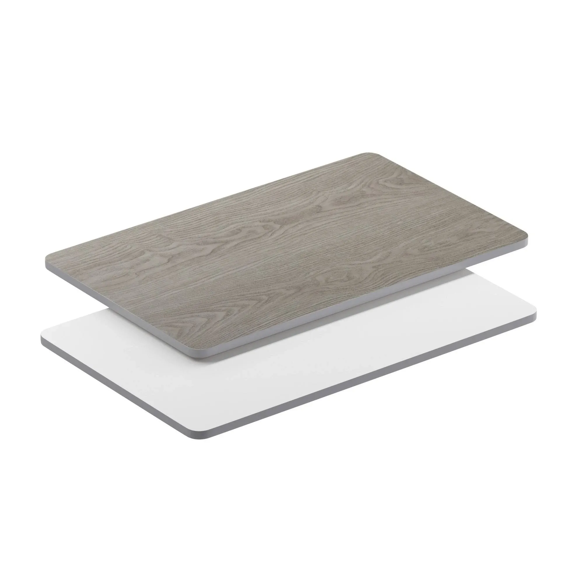 30&#034; x 48&#034; Rectangular Rest. Table Top with White or Gray Reversible Laminate Top