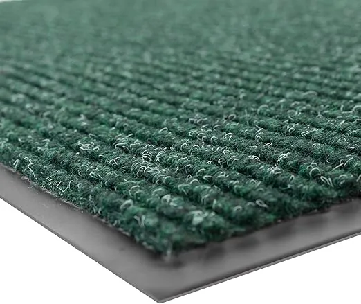 NoTrax® 109S0034GN Brush Step® Low-Profile Scraper Entrance Mat, 5/16 in x 3 ft W x 4 ft L, Needle-Punched Yarn, Vinyl Backing, Hunter Green