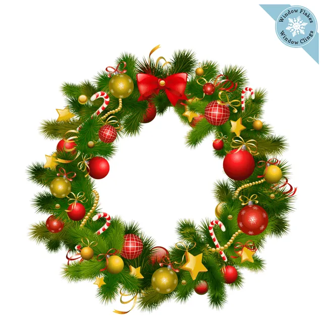 Colorful Christmas Wreath Decal Sticker