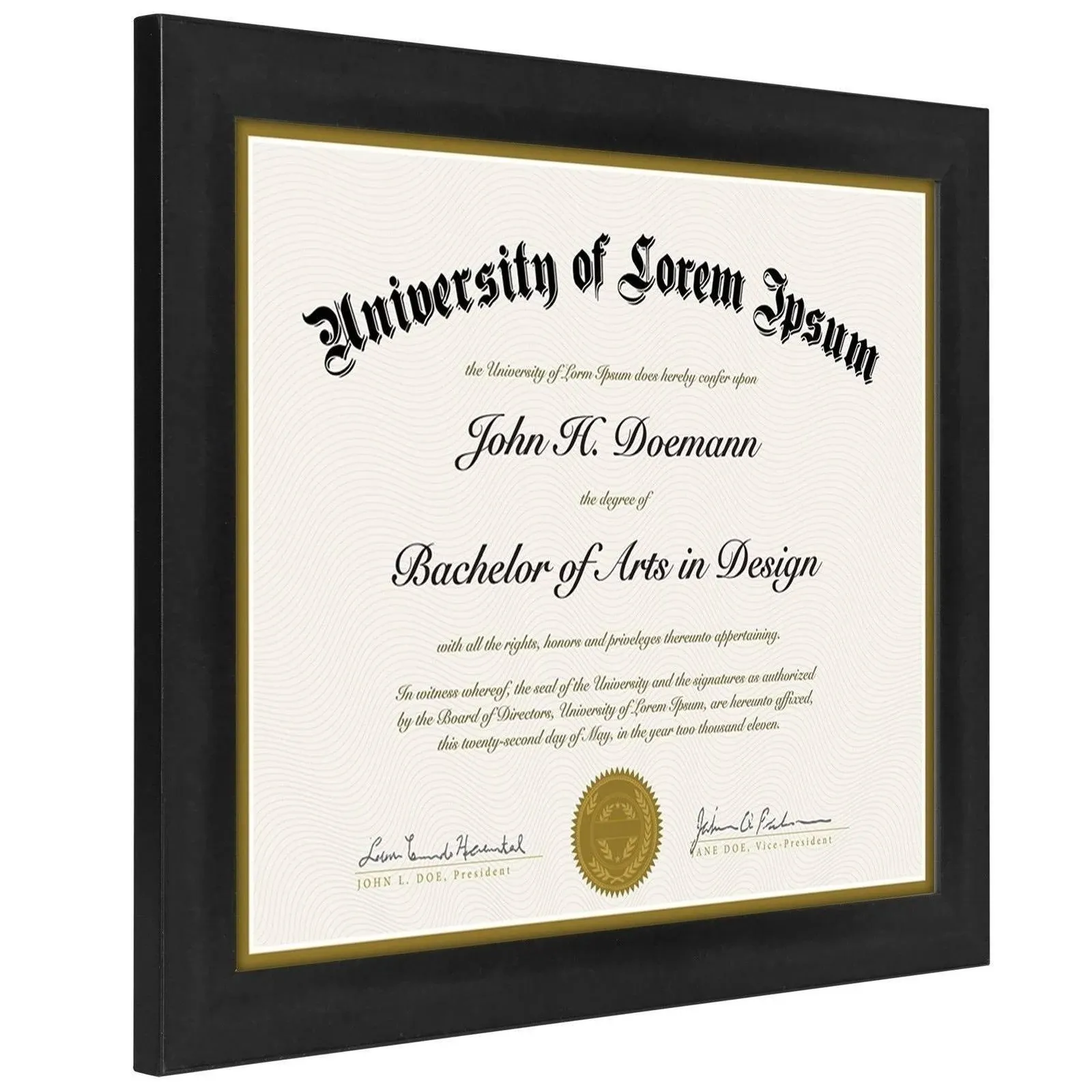 8.5x11 Black Certificate and Document Frame for Award Certificates Diploma