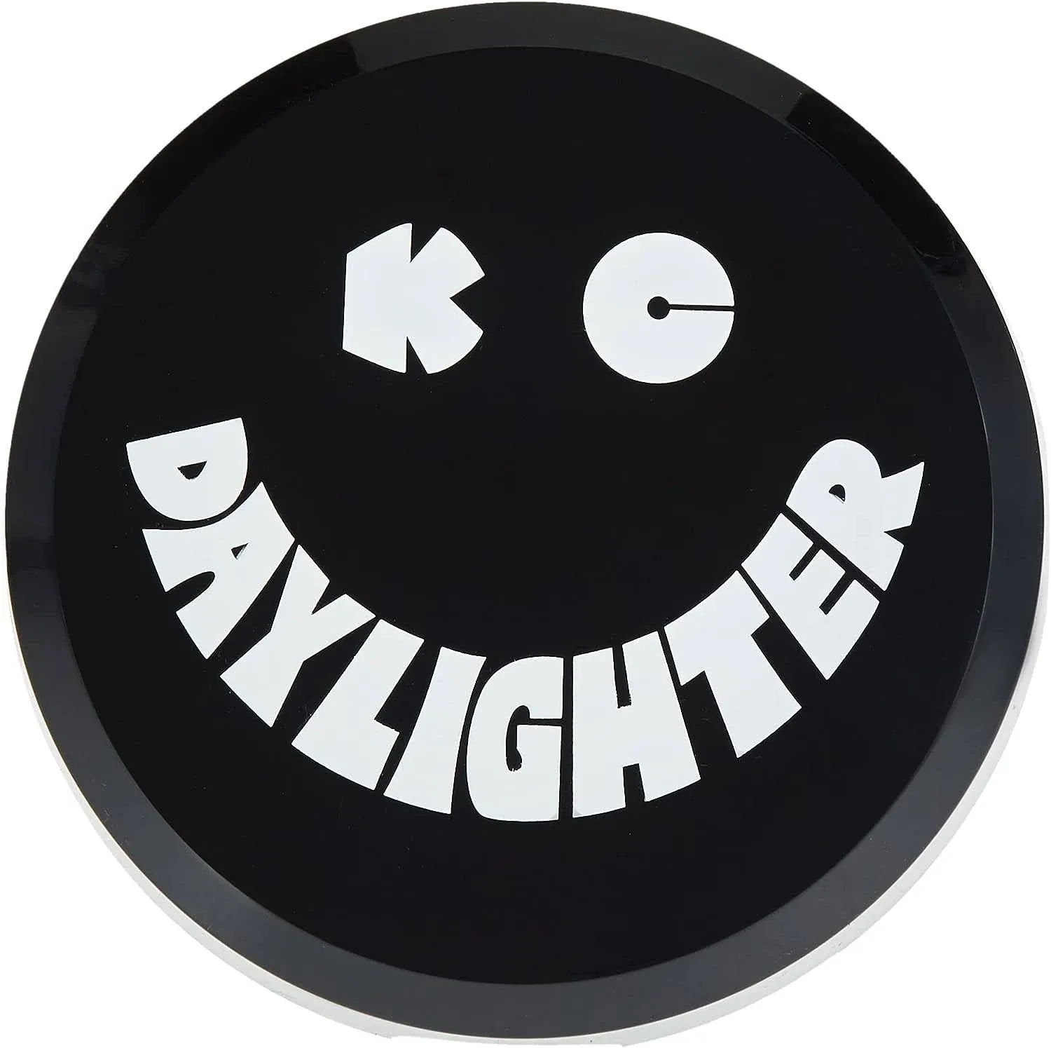 KC HiLiTES 5200 6" Round Black Plastic Light Cover w/ White KC Daylighter Logo - Single Cover