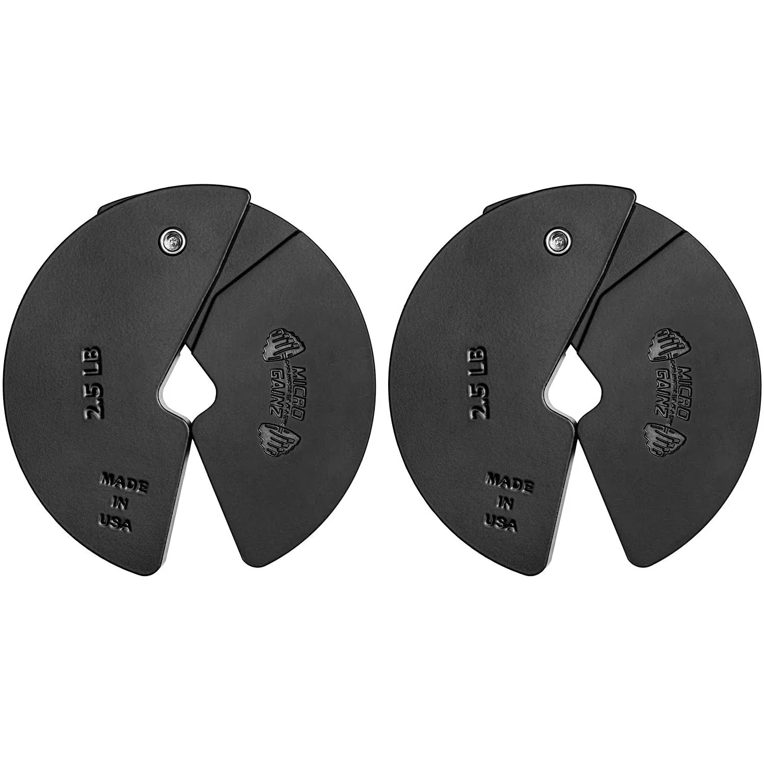 Micro Gainz 2.5lb Dumbbell Fractional Weight Plates 2 Piece- Designed for Dumbbell Training and Micro Loading, Made in USA, Black