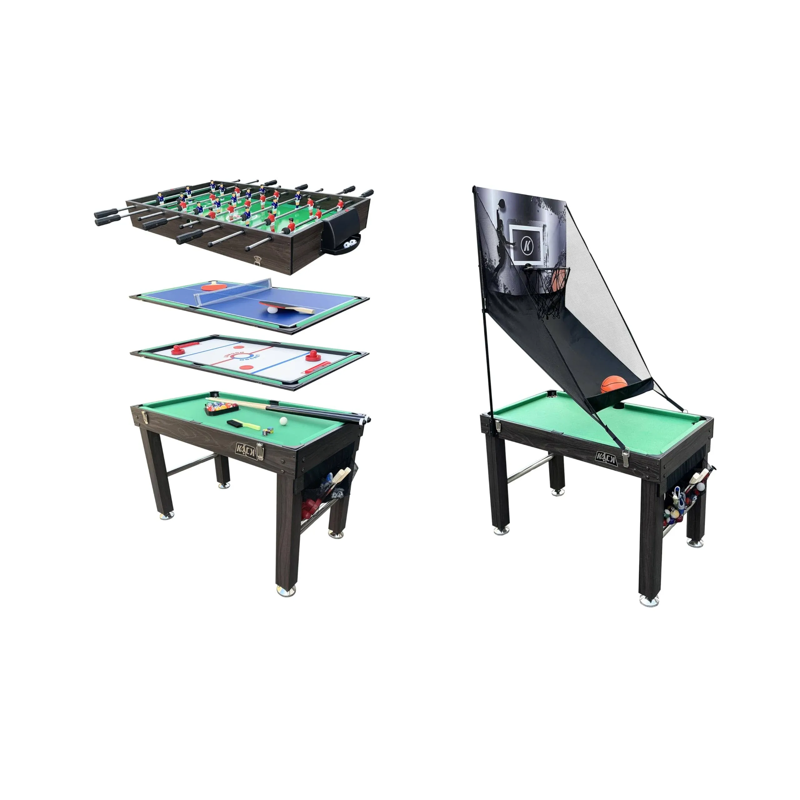 Minotaur 48&#034; 5-in-1 Multi-Game Table (Black) - Combo Game Table Set - Foosbal...