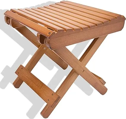 ZEONHAK 2 Pack 12 inch Bamboo Folding Step Stool