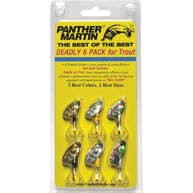 panther martin trout spinners value deadly 6-pack size 2 &amp; 4 best assortment