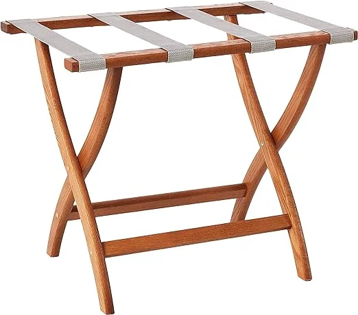 Wooden Mallet Designer Curve Leg Luggage Rack, Medium Oak