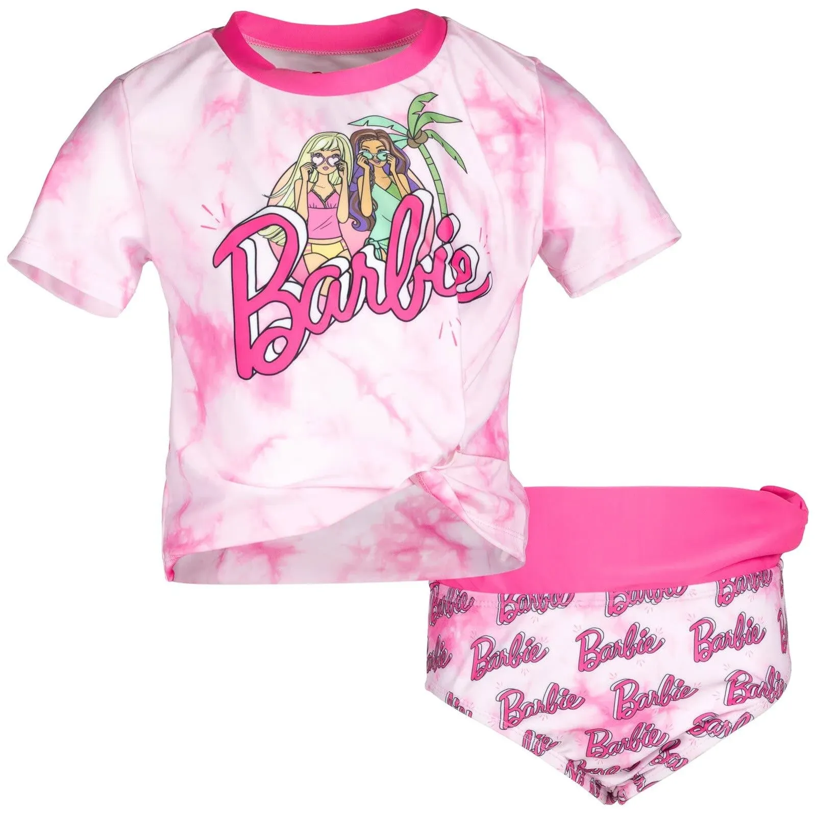 Barbie Little Girls Rash Guard and Bikini Bottom Little Kid to Big Kid