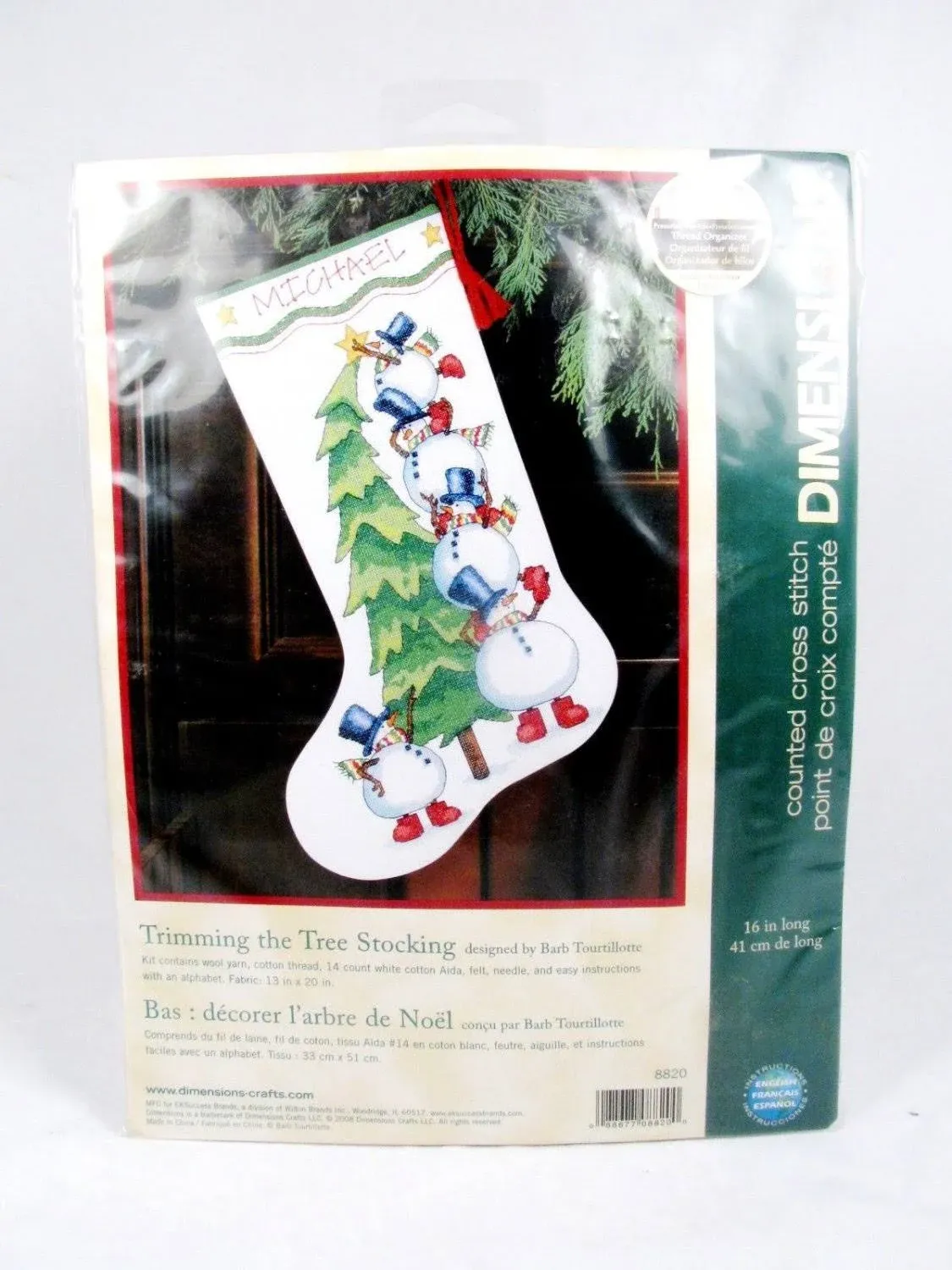 Dimensions Cross Stitch Kit - Trimming The Tree Stocking 8820