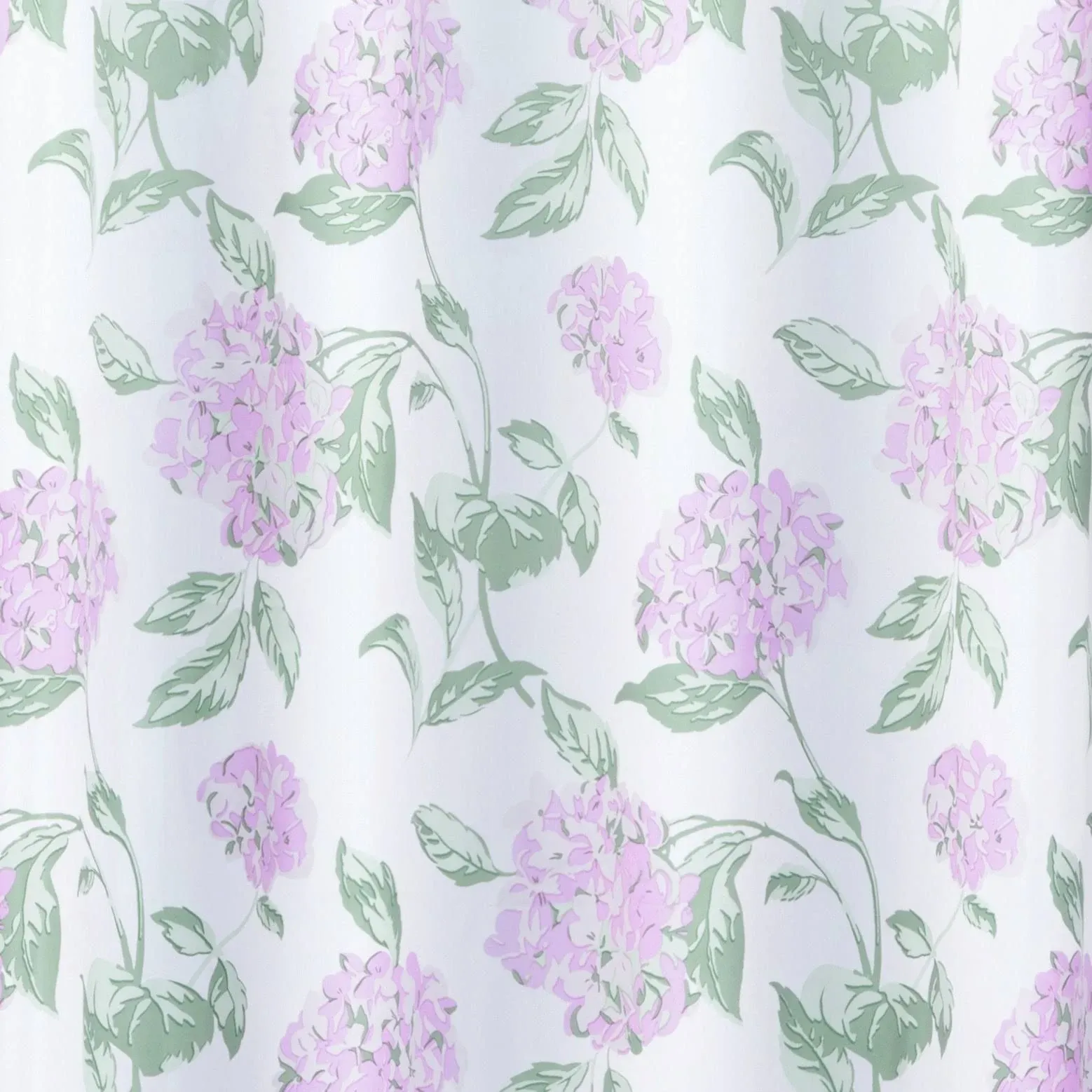 Laura Ashley Printed Peva 70 in. x 72 in. Lavender Hydrangea Shower Curtain