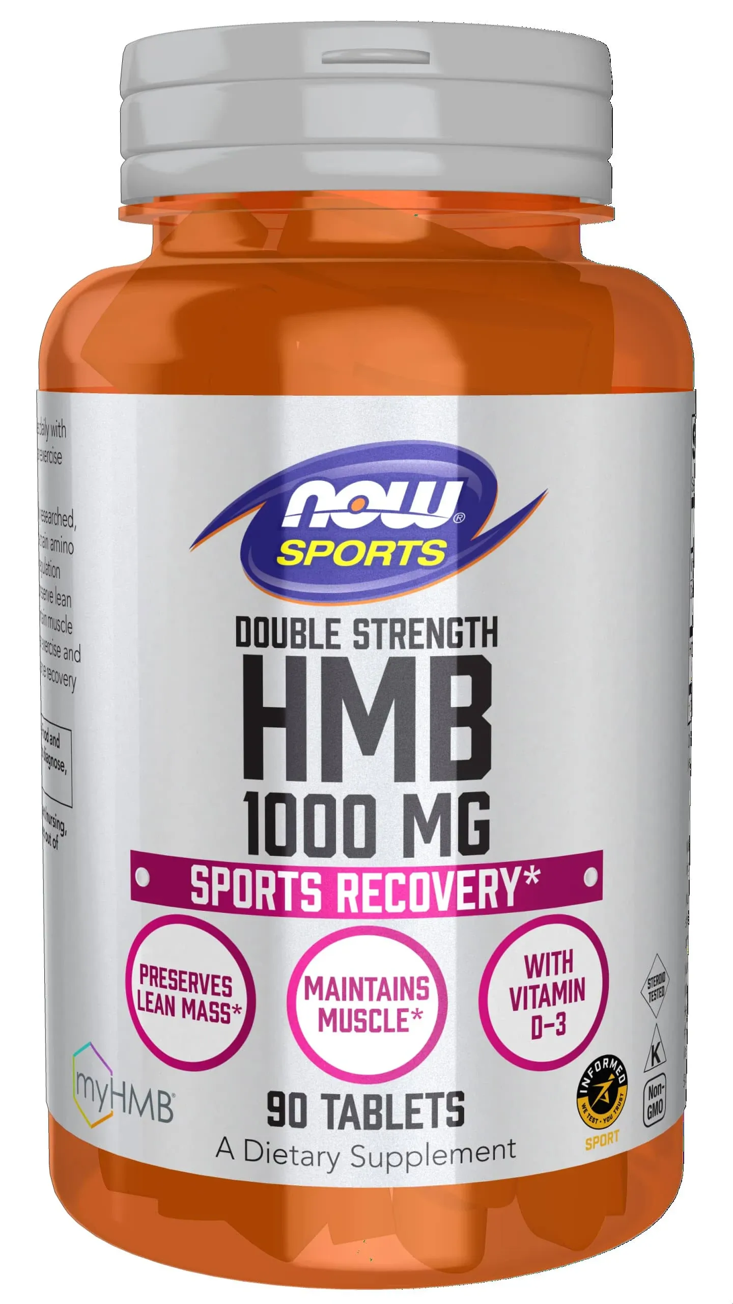 NOW Foods, Sports, HMB, Double Strength, 1,000 mg, 90 Tablets