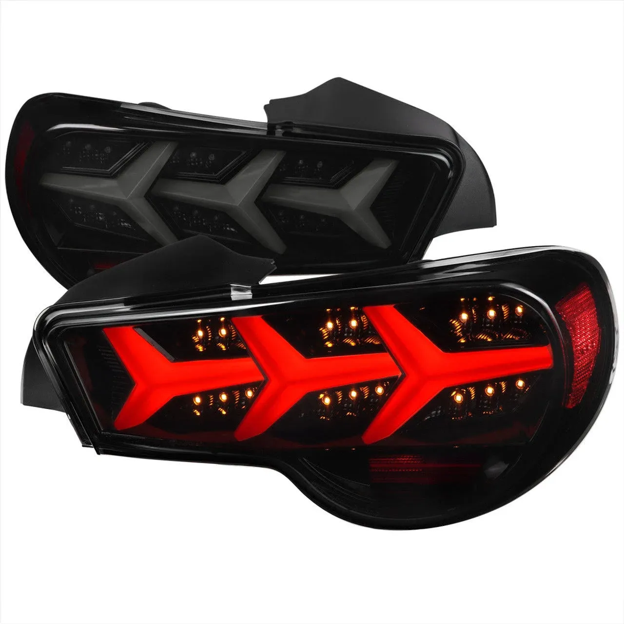 Spec-D SUBARU BRZ LAMBO STYLE SEQUENTIAL LED TAIL LIGHT WITH GLOSSY BLACK HOUSING AND CLEAR LENS for SCION FRS 12-16