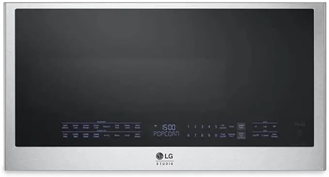 LG - Studio 1.7 Cu. ft. Convection Over-the-range Microwave with Air Fry - Stainless Steel