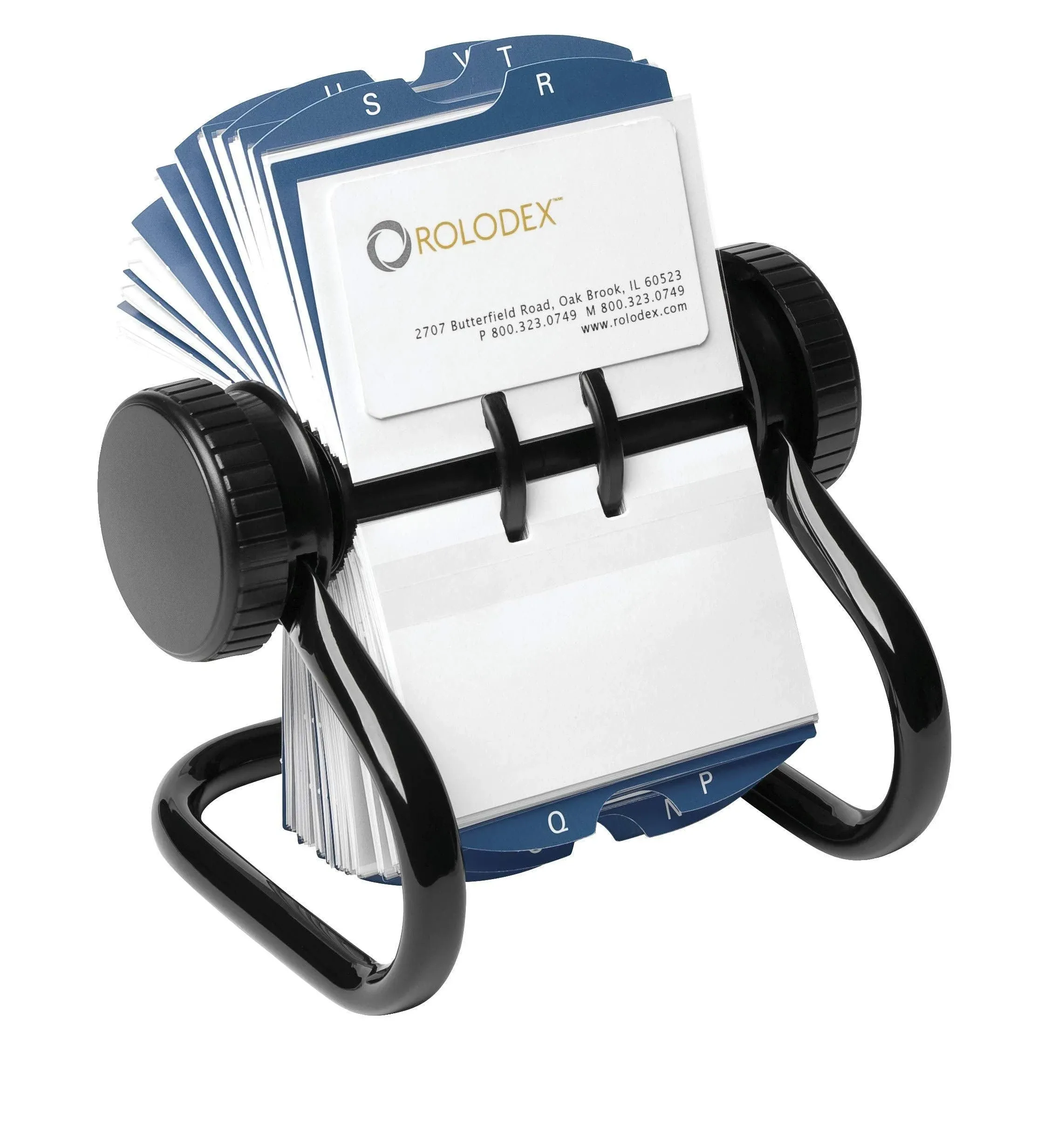 Rolodex® Rotary Business Card File, 400-Card Capacity, Black