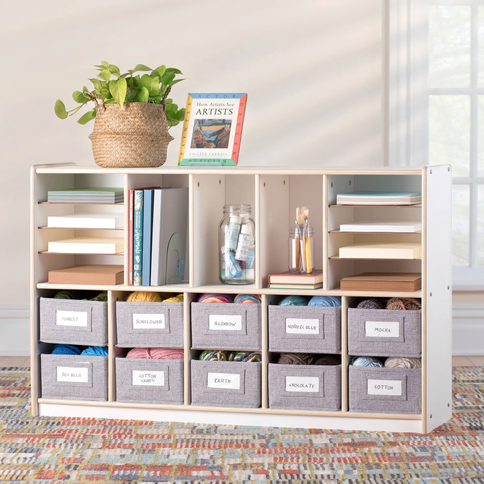 Guidecraft EdQ Essentials Shelves & 10 Bin Storage Unit