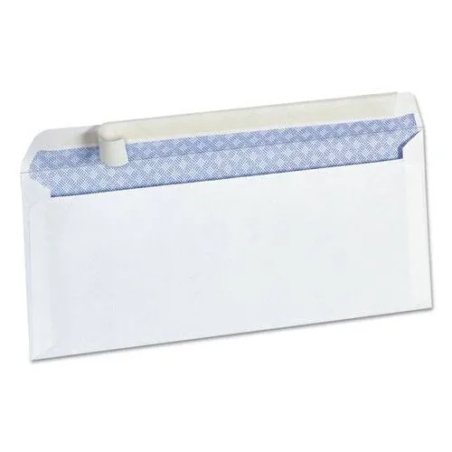 Universal Peel Seal Strip Business Envelope, #10, Square Flap, Self-Adhesive Closure, 4.13 x 9.5, White, 100/Box