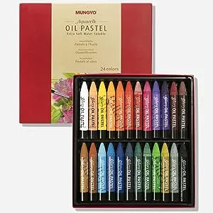 Mungyo Water-Soluble Oil Pastel Set of 24 - Assorted Colors