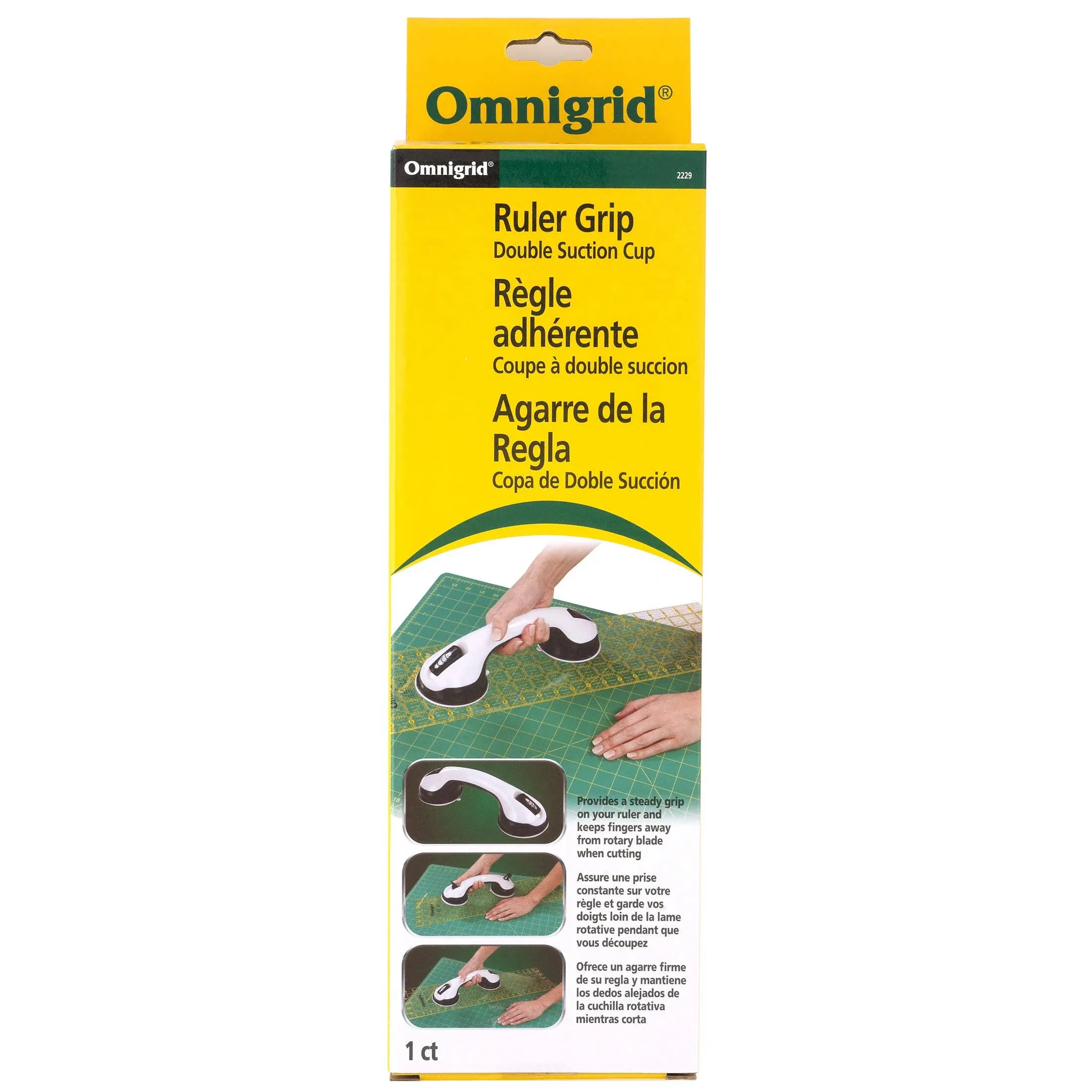 Omnigrid Ruler Grip Double Suction Cup - White