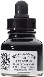 WINSOR &amp; NEWTON DRAWING INK 14ml - Black Indian Ink (Waterproof) Spider