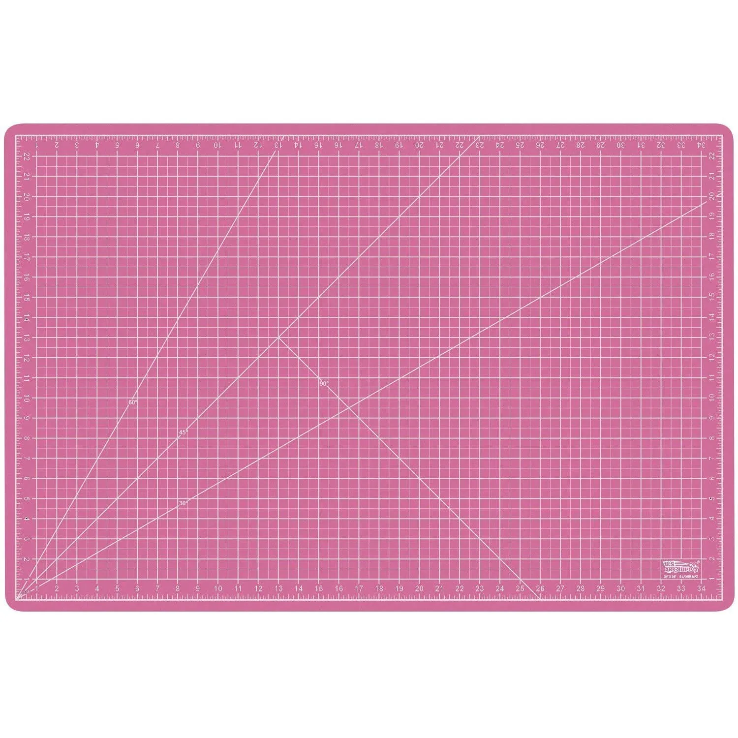 US Art Supply 24&#034; x 36&#034; PINK/BLUE Professional Self Healing 5-Ply Double Side...