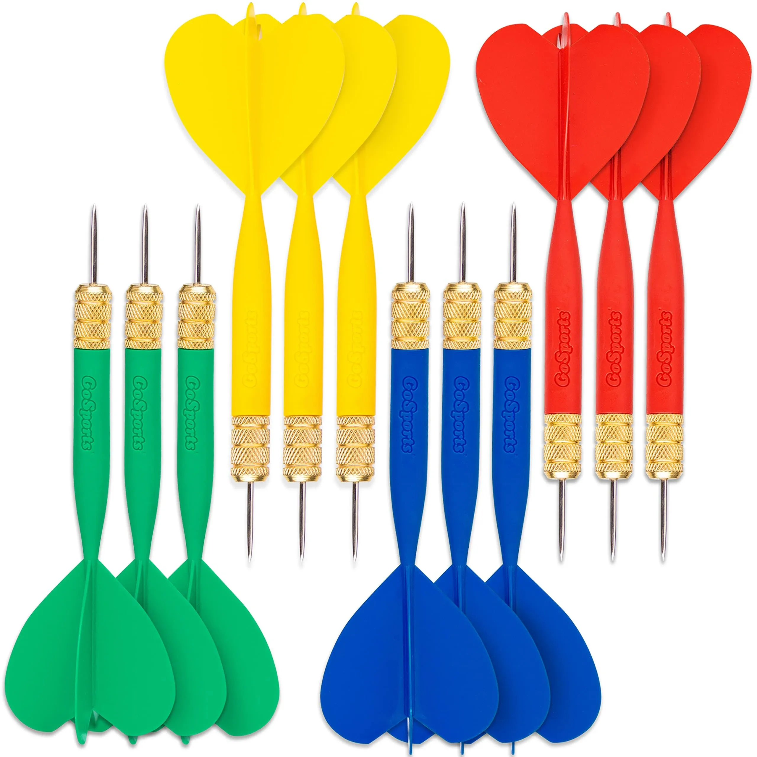 GoSports XL Darts for Giant Dartboard - 12 Pack Replacement Multi 