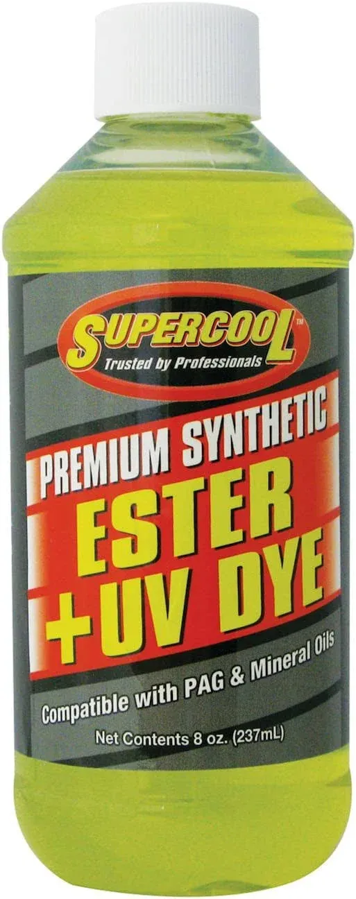 SuperCool P46-8D A/C Comp Lube, UV Dye, 8 oz, FLSH PNT 442 F