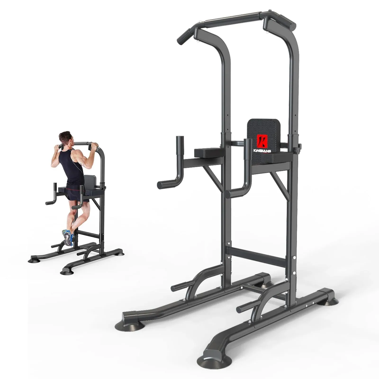 Power Tower Adjustable Height Pull Up & Dip Station Multi-function Home Strength ...