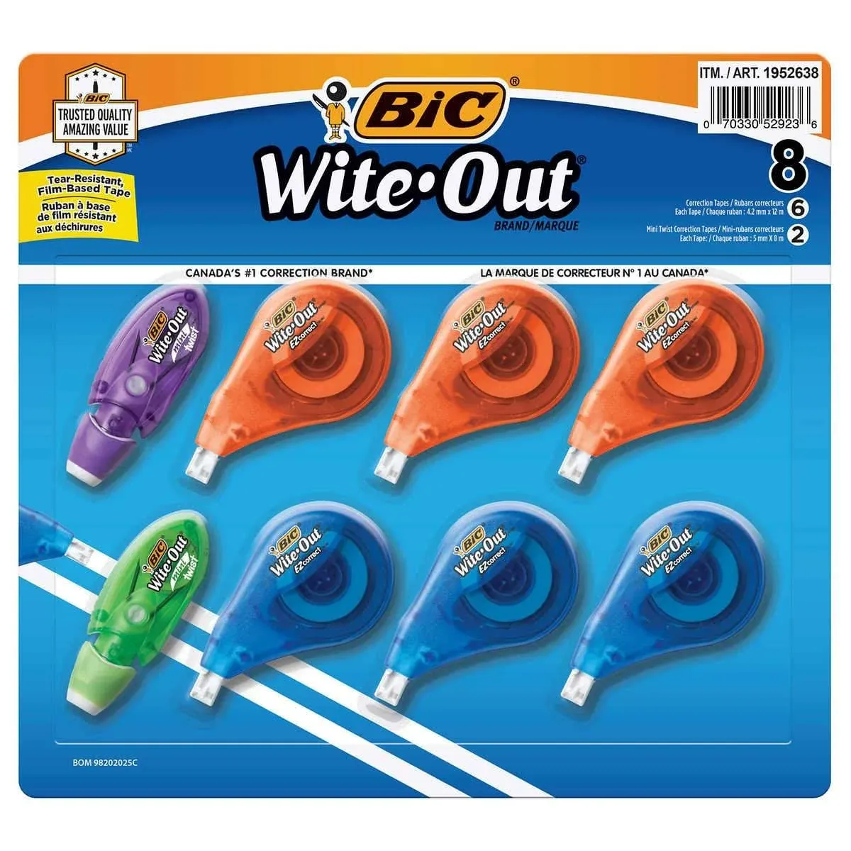 BIC Wite-Out Brand EZ Correct Correction Tape, 4-Count